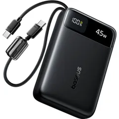 Baseus EnerFill FC11 Power Bank 20.000 mAh 45W com dois cabos embutidos