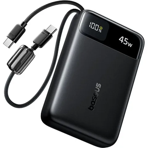 Baseus EnerFill FC11 Power Bank 20.000 mAh 45W com dois cabos embutidos