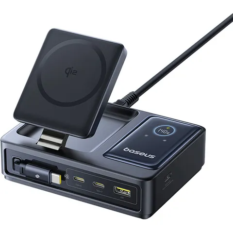 Baseus Nomos Carregador de Mesa 5 em 1 Qi2 140W