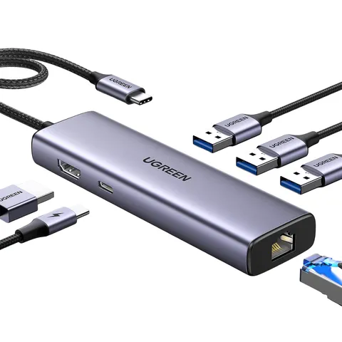 Ugreen Revodok Hub USB-C 6 em 1 com Ethernet Gigabit